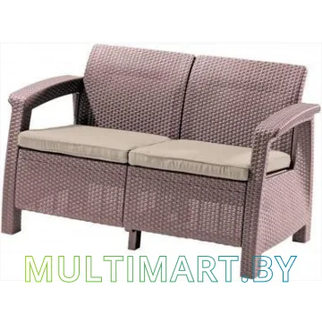 Садовый диван Keter Corfu II Love Seat (капучино)